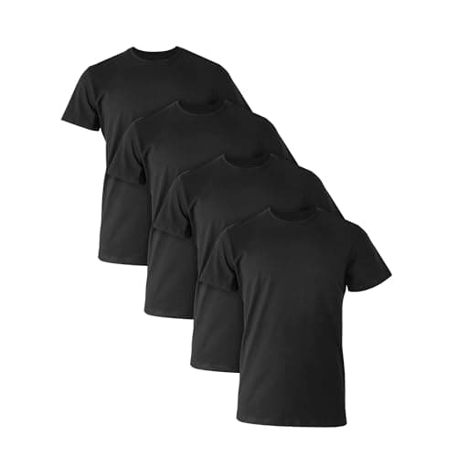 Hanes Ultimate Men's Hanes Men's Ultimate Undershirt, Soft and Stretch, Best Shirts for Men, Black, 4-Pack