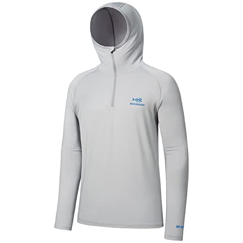BASSDASH Men’s UPF 50+ 1/4 Zip Fishing Hoodie Shirt Quick Dry Performance Long Sleeve Sun Protection FS24M Cool Grey