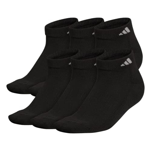 adidas Womens Athletic Cushioned Low Cut Ankle Socks (6 Pairs) Durable & Comfortable