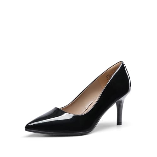 DREAM PAIRS Women's High Stiletto Heels Closed Pointed Toe Dress Pumps Shoes for Wedding Work Office Business, 3 Inches,Size 5,Black/Pat,KUCCI
