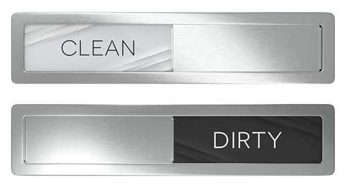 Stainless Steel Dishwasher Magnet Clean Dirty Sign, Premium Clean Dirty Magnet for Dishwasher with a Protective Backing & Adhesives, Kitchen Gadgets Decor, Black White Dirty Clean Dishwasher Magnet