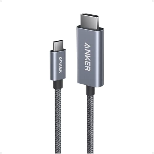 Anker HDMI Cable, 4K@60Hz Ultra-Fast Nylon-Braided USB C to HDMI Cord with Advanced Shielding, Thunderbolt 5/4/3, for MacBook, iPad, iPhone, HD TV, and More(3FT,Black)