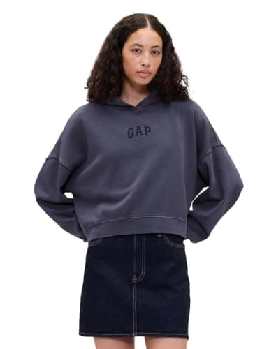 GAP Womens Logo Hoodie Hooded Pull-On Sweatshirt Deep Sailor Blue Spcdy L
