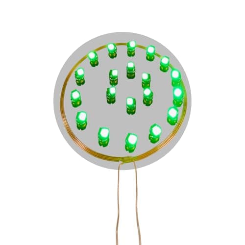 BTBEMO Mini LED Lights 80mm Long Distance Coil Induction Light and Colorful High Brightness Induction Lights for Art & Craft Kits (Only 20Pcs Green LED)