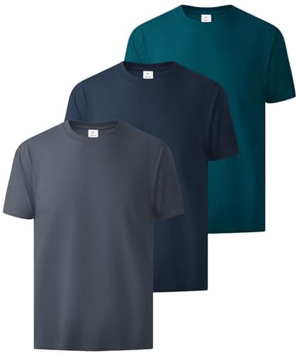 ZITY T Shirts for Men 3 Pack Cotton Crew Neck T-Shirts Short Sleeve Basic Tee Breathable Lightweight S-3XL S