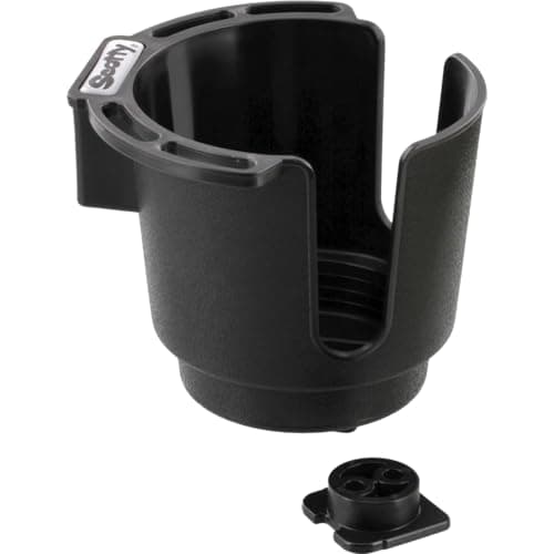 Scotty #310-BK Drink Holder with Bulkhead/Gunnel Mount (Black)
