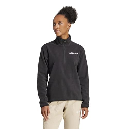 adidas Women's Terrex Multi Essentials Half-Zip Fleece Hiking Jacket, Black, X-Small