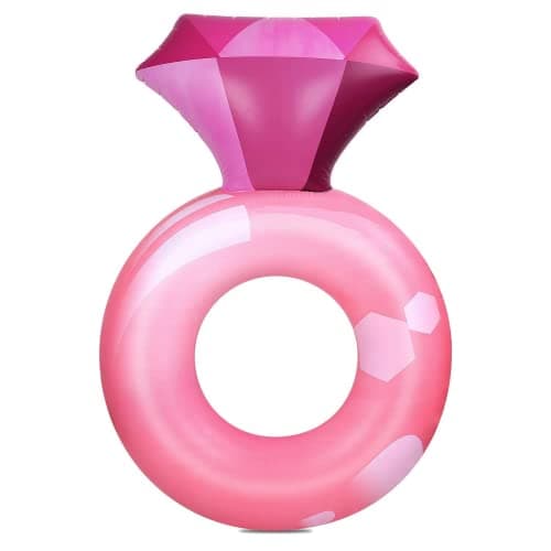 Float Joy Bachelorette Pool Floats for Adults Inflatable Diamond Ring Floatie 63" x 43" Bachelorette Party Favors Bride Pink Pool Float for Engagement Wedding Bachelorette Pool Party