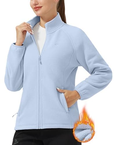 Pioneer Camp Women's Zip Up Fleece Jacket Polar Lightweight Soft Warm Winter Coat Spring Fall Outwear with Zipper Pockets
