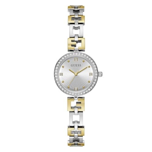 Guess Women's 26mm Watch - Two-Tone G-Link Silver Dial Silver Case
