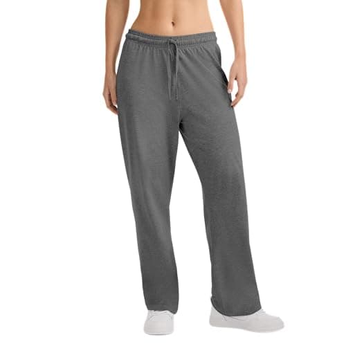Champion Women's Lounge Pants, Standard Fit, Lightweight, Available in Regular and Plus, Granite Gray Heather, Large