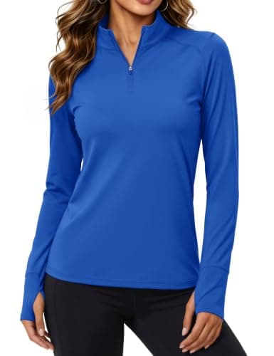 MAGCOMSEN Quarter Zip Pullover Women Fleece Top Athletic Running Sweatshirt
