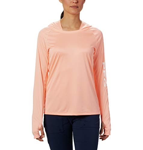 Columbia Women's Tidal Tee Hoodie, Tiki Pink, White Logo, 3X