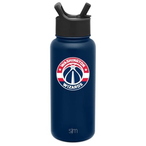 Simple Modern Officially Licensed NBA Washington Wizards Water Bottle with Straw Lid | Vacuum Insulated Stainless Steel 32oz Thermos | Summit Collection | Washington Wizards