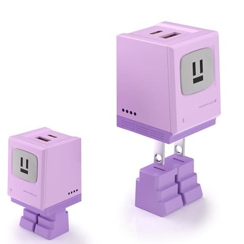 XNMOA 30W USB C Charger Block Robot Type C Charger USB Wall Plug Adapter Fast Charging Block with USBA and USBC, Dual Port Cube Power Wall Outlet for iPhone 17/16/15 Series, iPad, Galaxy for One Pack