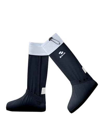 RINJOY Waterproof Rain Shoe Covers Anti-Slip and Wear-Resistant Portable Stylish Rain Boots for Adult Durable Rain Gear