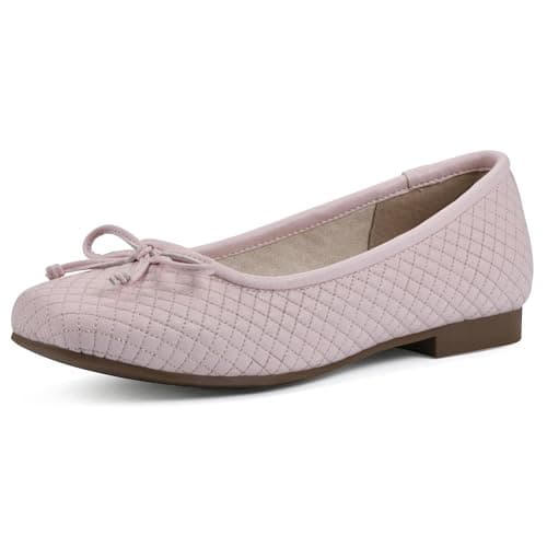 CLIFFS BY WHITE MOUNTAIN Women's Bessy Quilted Ballet Flat, Pale Pink/Smooth, 6.5 W