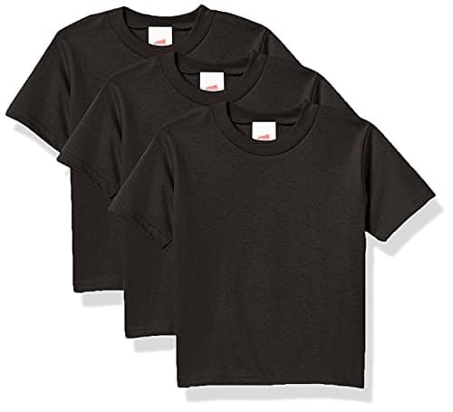Hanes Toddler Boys' Essentials Short Sleeve T-shirt Value Pack (3-pack), Black, 2T