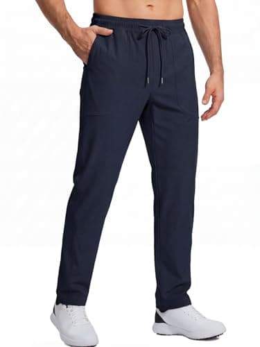 INCERUN Mens Dress Pants Classic Fit Golf Pants Stretch Business Casual Outfits with Pockets Quick Dry Water Resistant Comfy Trousers for Work Travel Lounge Navy Small