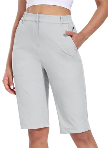Hiverlay Women's 13" Golf Bermuda Shorts UPF50+ Knee Length Hiking Camping