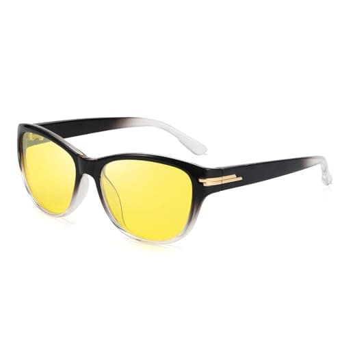 SODQW Night Driving Glasses for Women Men Polarized Anti Glare Night Vison Glasses for Nighttime Driving UV400 Yellow Lens 26