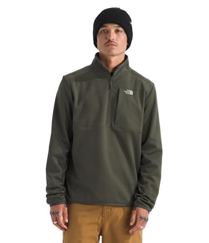 The North Face Men's TNF Performance Fleece Quarter Zip Jacket - Lightweight Pullover with Secure Chest Pocket, New Taupe Green, Small