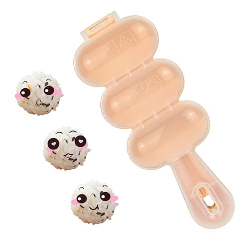 DALAN thicken rice ball mold - easy roll & shape perfect vegetable rice balls every time (pink)