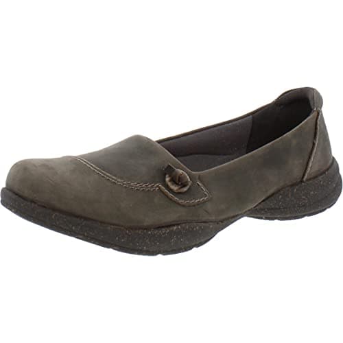 Clarks Women's Roseville Sky Loafer, Dark Taupe Leather, 7.5 Narrow US