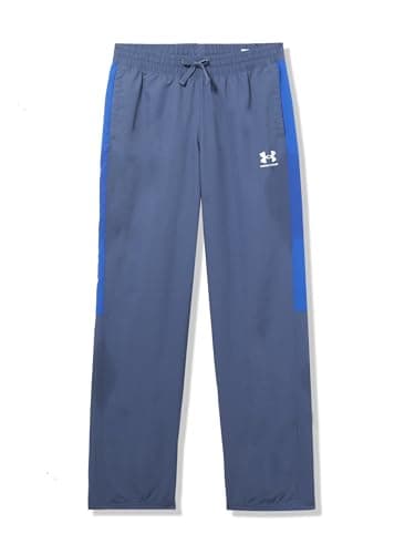 Under Armour Boys Rival Woven Pants, (045) Downpour Gray/Royal/White, Small
