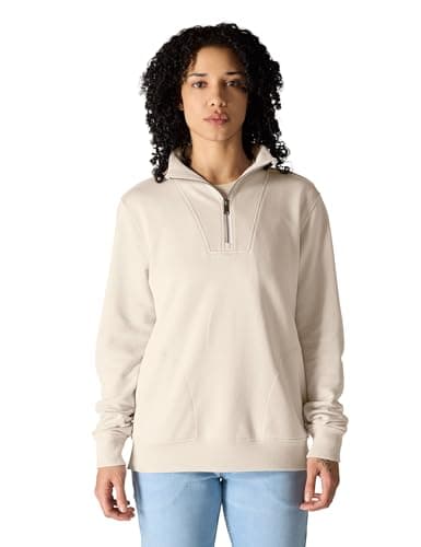Carhartt Women's Tencel™ Fiber Series Half-Zip Sweatshirt, Oat Milk, Small
