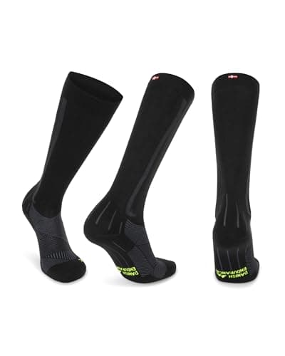 DANISH ENDURANCE 1 & 2 Pack Compression Socks for Men & Women, Circulation Support, Black/Grey,Medium