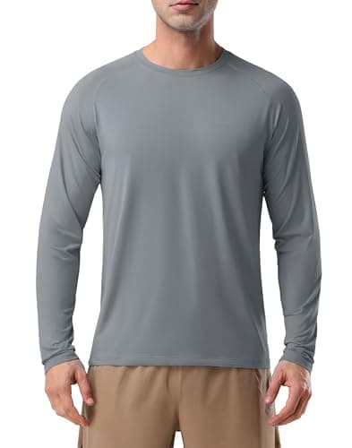 Pioneer Camp Men's Sun UV Protection SPF Shirts UPF50+ Rash Guard Long Sleeve Lightweight Hiking Quick Dry Running Swim Shirt(Dark Grey;XXL)