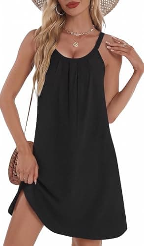Ekouaer Cotton Nightgowns for Women Scoop Neck Sleeveless Sleep Shirts