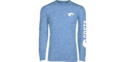 Costa Del Mar Mens Tech Crew Performance Long Sleeve T Shirt, Royal Blue Heather, Medium US