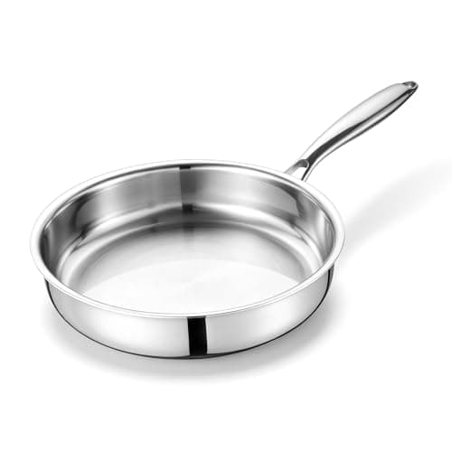 E-far Tri-Ply Frying Pan, 10 Inch Stainless Steel Skillet Cookware