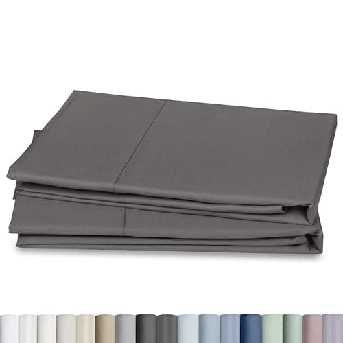 CALIFORNIA DESIGN DEN Soft & Silky 500 Thread Count 100% Cotton Sateen, Cool & Smooth with A Classic Opening, Set of 2 King Pillow Cases (Dark Gray)