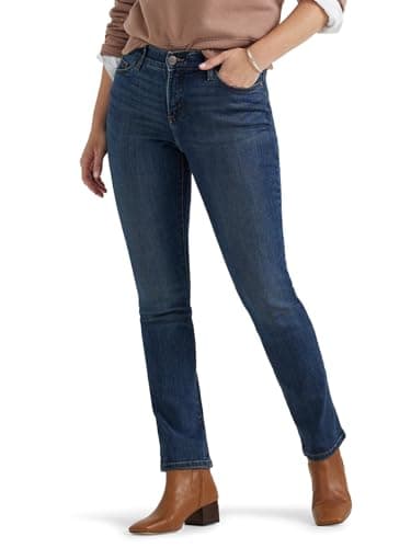 Lee Women's Ultra Lux Comfort with Flex Motion Straight Leg Jean, Royal Chakra, 14