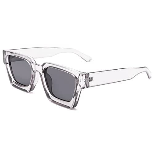 Hycredi Thick Rectangle Sunglasses for Women Men, Chunky Square Shades