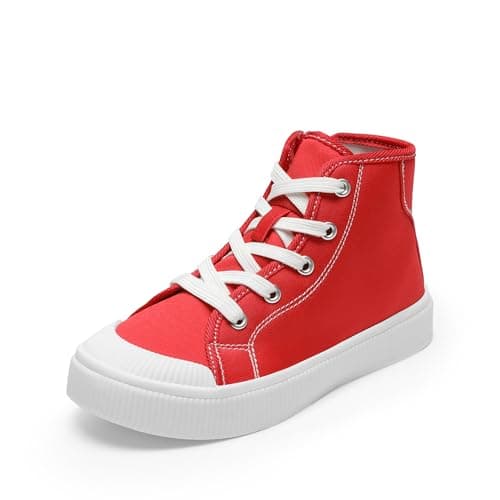 DREAM PAIRS Kids Sneakers Little Boys Girls High Top Canvas Shoes LilLegends CourtStar Casual Walking Shoes,Size 13 Little Kid,Red,SDFS2326K