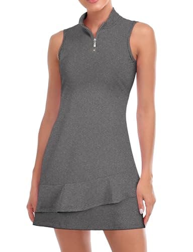Viracy Golf Tennis Dress for Women Athletic with Shorts, Thick-Grey-S