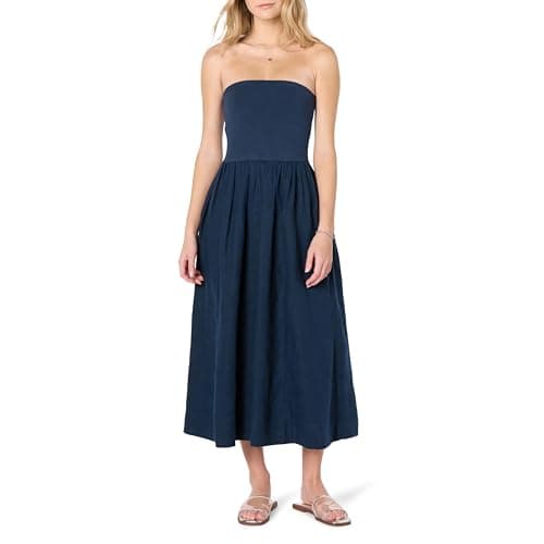 The Drop Women’s Hellen Strapless Mixed Media Maxi Dress, Maritime Navy, L