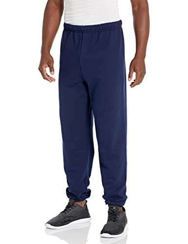 Jerzees mens Fleece Sweatpants, Elastic Bottom - Navy, Medium US