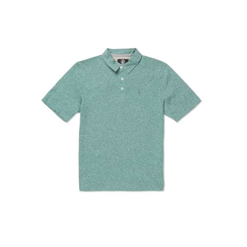 Volcom Boy's Wowzer Short Sleeve Polo Shirt Green Medium