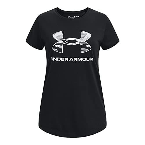 Under Armour Girls' Live Sportstyle Graphic Short-Sleeve T-Shirt, (005) Black / / White, Youth Large