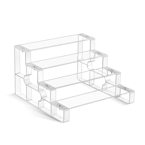 USHARP 4‑Tier Acrylic Display Riser, Perfume & Cologne Organizer