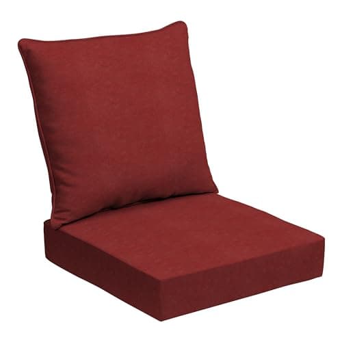 Arden Oceantex Outdoor Deep Seating Cushion Set, 24 x 24, Patio Cushion, Rain-Proof, Fade Resistant, Nautical Red