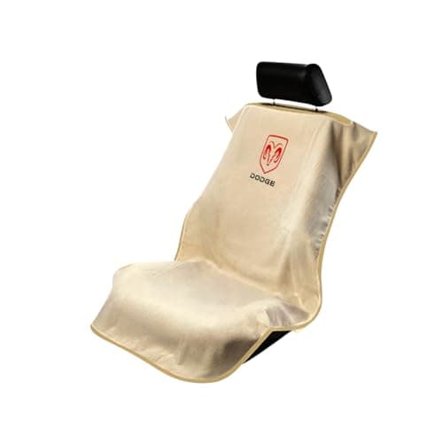 Seat Armour Seat Protector Towel for Dodge - Soft Machine Washable Car Seat Cover Towel - Easy to Install, Multipurpose Car Seat Towel - Tan