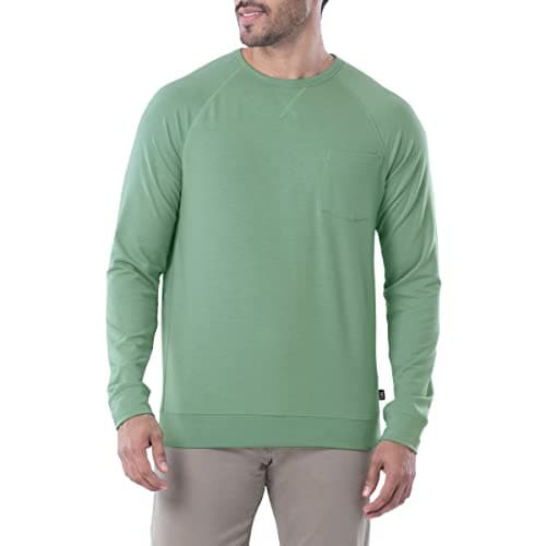 Lee Men's French Terry Long Sleeve Raglan Tee Shirt, Basil, Small