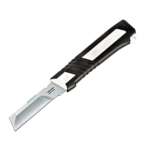 TAJIMA Chisel Knife 80 - VARIX Series Electrician's Tool with Deburring Groove & Elastomer Grip - DK-TN80