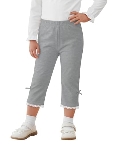 Yooo's Vivi Toddler Girls Capri Leggings, Light Heather Gray, 4T